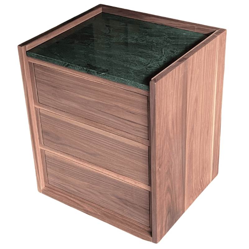 Famous Creations - Walnut And Marble Bedside Tables